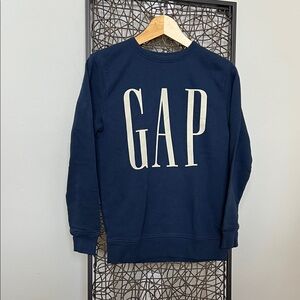 GAP Kids Boys' and Girls' Logo Crew Neck Sweatshirt Navy Ivory XXL SOOL